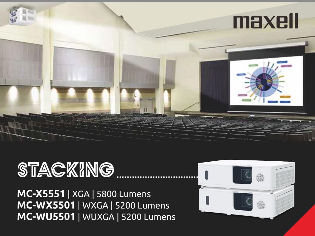 Butuh Solusi Projector Untuk Layar Besar Namun Tetap Hemat ? Teknologi PROJECTOR STACKING dari MAXELL Solusinya